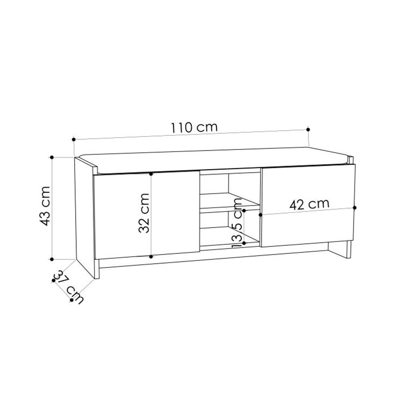 Παπουτσοθήκη Zulla Χρώμα Sandstone 110x37x43