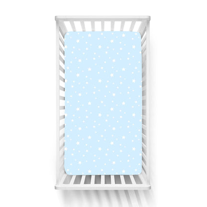 Βρεφικά Σετ Σεντόνι Κούνιας με Λάστιχο Paradise Blue