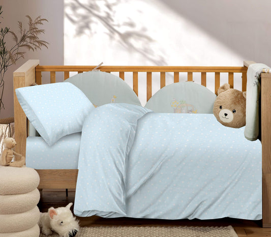 Βρεφικά Σετ Σεντόνι Κούνιας με Λάστιχο Paradise Blue