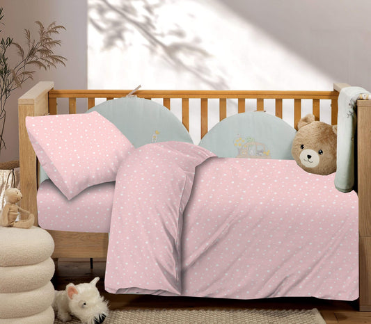 Βρεφικά Σετ Σεντόνι Κούνιας με Λάστιχο Paradise Pink