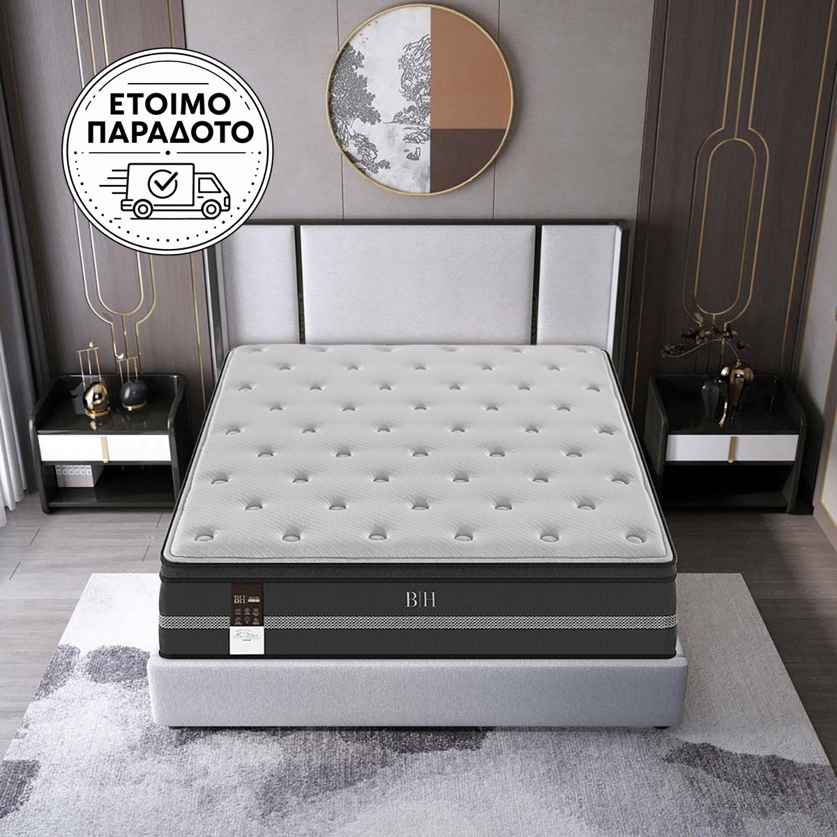 Στρώμα Pedic Διπλό 140x200x32,5 Γκρι/Ανθρακί