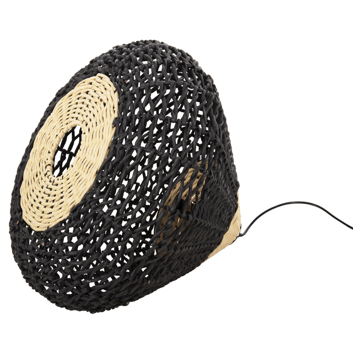 ΦΩΤΙΣΤΙΚΟ ΟΡΟΦΗΣ ΚΡΕΜΑΣΤΟ ΑΠΟ PAPER ROPE ΜΠΕΖ ΚΑΙ ΜΑΥΡΟ Φ55,5x44