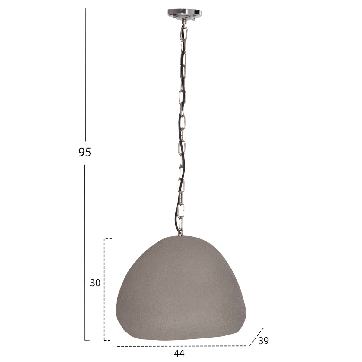 ΦΩΤΙΣΤΙΚΟ ΟΡΟΦΗΣ ΚΡΕΜΑΣΤΟ JAYLEN FIBER CEMENT ΓΚΡΙ 44x39x30