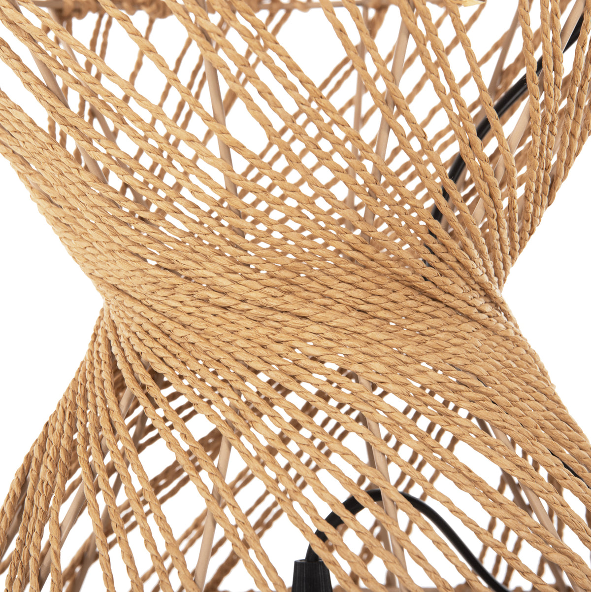 ΦΩΤΙΣΤΙΚΟ ΟΡΟΦΗΣ ΚΡΕΜΑΣΤΟ ΚΥΛΙΝΔΡΙΚΟ ΑΠΟ PAPER ROPE ΜΠΕΖ 2 ΛΑΜΠΕΣ Φ25x100-160