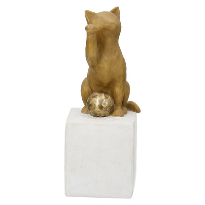 Φιγούρα Cat "Charlie" Πολυρεζίνη Brown 7.5x8.5x19.5