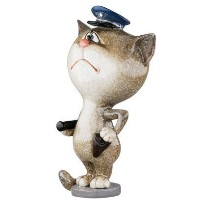 Φιγούρα Cat "Policeman" Πολυμερές Γκρι 8x6x13.5