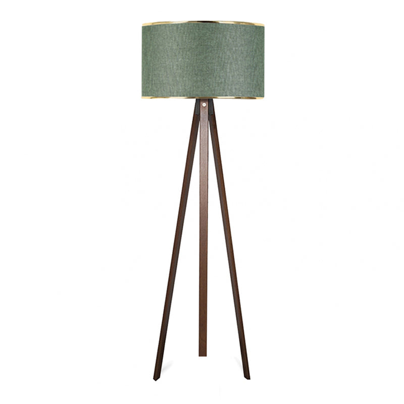 Φωτιστικό Δαπέδου Rosling MDF/Ύφασμα PVC Χρώμα Καρυδί/Κυπαρισσί 38x21x140