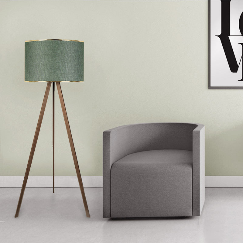 Φωτιστικό Δαπέδου Rosling MDF/Ύφασμα PVC Χρώμα Καρυδί/Κυπαρισσί 38x21x140