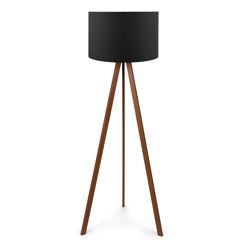 Φωτιστικό Δαπέδου Rosling MDF/Ύφασμα PVC Χρωμα Καρυδί/Μαύρο 38x21x140