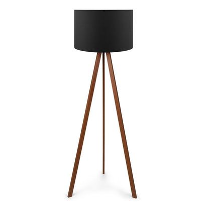 Φωτιστικό Δαπέδου Rosling MDF/Ύφασμα PVC Χρωμα Καρυδί/Μαύρο 38x21x140