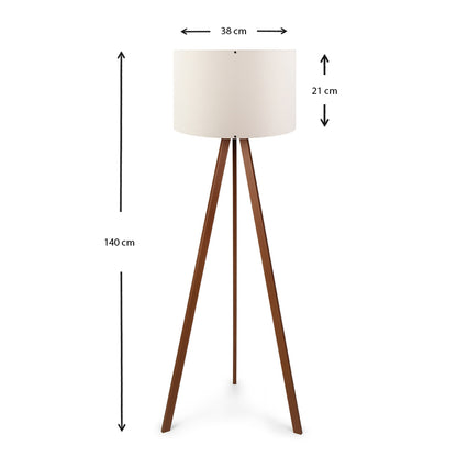Φωτιστικό Δαπέδου Rosling MDF/Ύφασμα PVC Χρώμα Καρυδί/Μπεζ 38x21x140