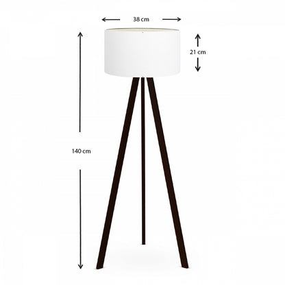 Φωτιστικό Δαπέδου Rosling MDF/Ύφασμα PVC Χρώμα Μαύρο - Λευκό 38x38x140
