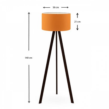 Φωτιστικό Δαπέδου Rosling MDF/Ύφασμα PVC Χρώμα Μαύρο/Πορτοκαλί 38x21x140