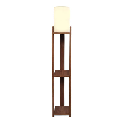 Φωτιστικό Δαπέδου Verma I E27 MDF/Ύφασμα PVC Χρώμα Καρυδί - Κρεμ 18,5x18,5x142