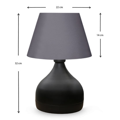Φωτιστικό Επιτραπέζιο Hubert Ύφασμα/Μέταλλο Χρώμα Γκρι/Μαύρο 22x14x32