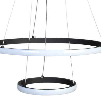 Φωτιστικό Κρεμαστό Φ40-Φ20 εκ. LED 38W 4000K Μαύρο