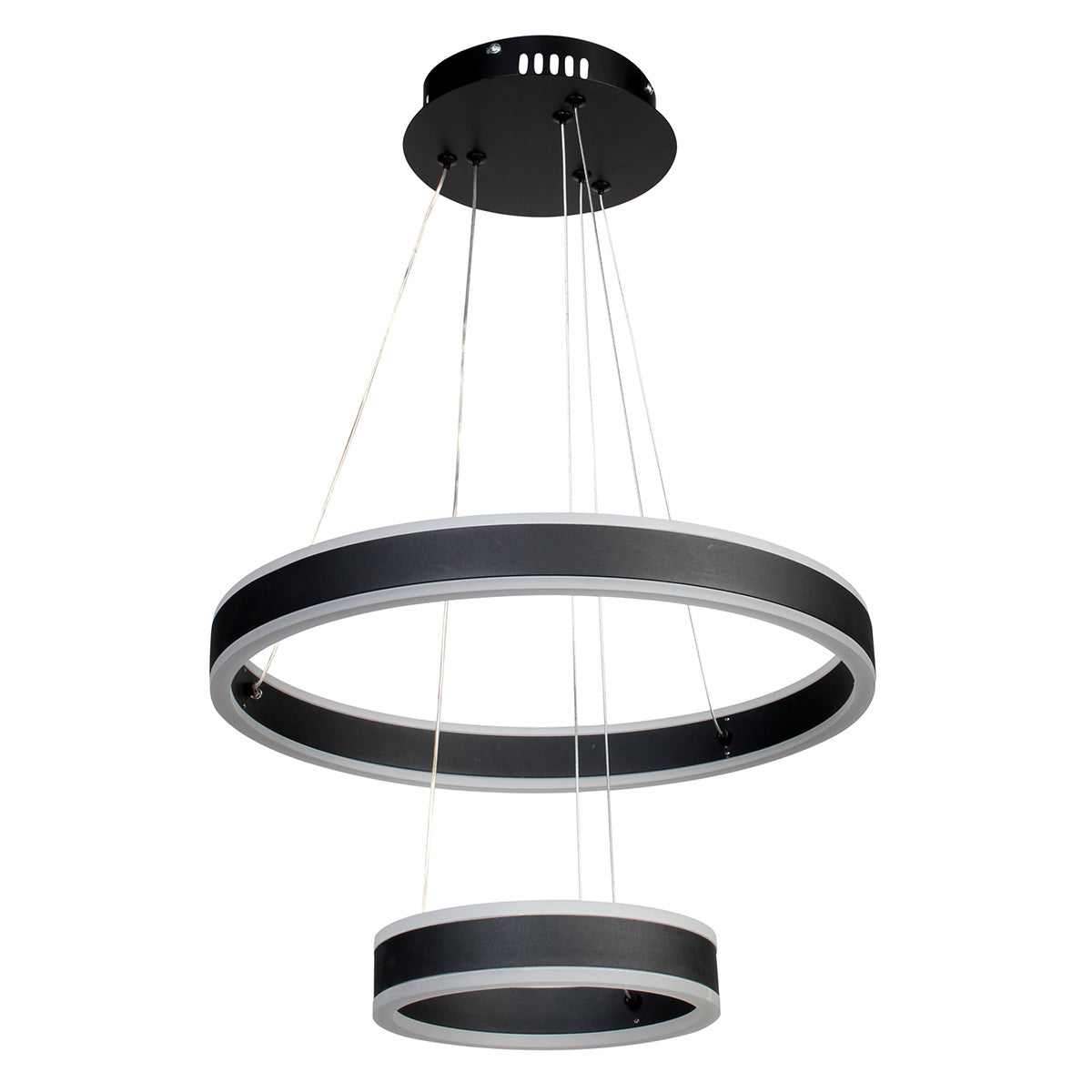 Φωτιστικό Κρεμαστό Φ40-Φ20 εκ. LED 88W 4000K Μαύρο