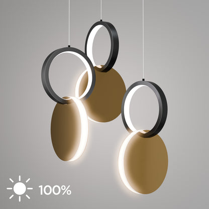 Φωτιστικό Κρεμαστό Symmetric 1E LED 45W Χρυσό-Μαύρο Φ25x120