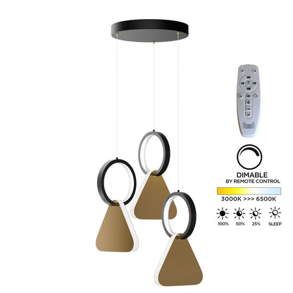 Φωτιστικό Κρεμαστό Symmetric 1F LED 45W Χρυσό-Μαύρο Φ25x120