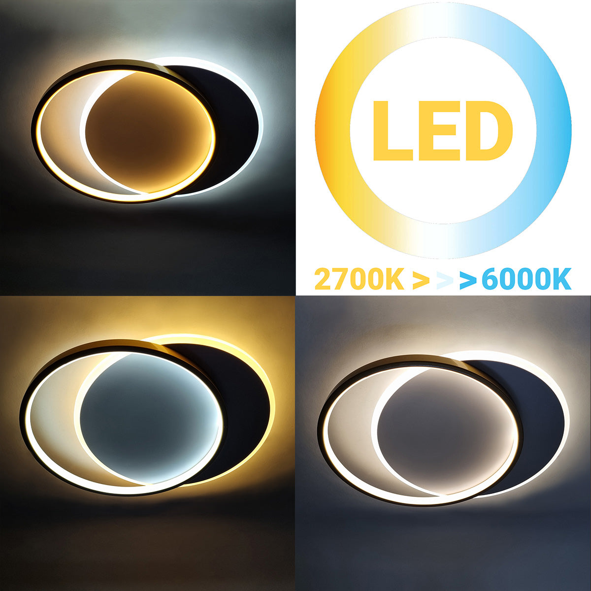 Φωτιστικό Οροφής LED 53W 46x39x5,5 εκ. Χρυσό με Controller