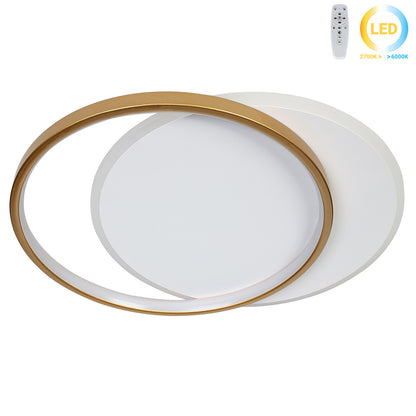 Φωτιστικό Οροφής LED 53W 46x39x5,5 εκ. Χρυσό με Controller