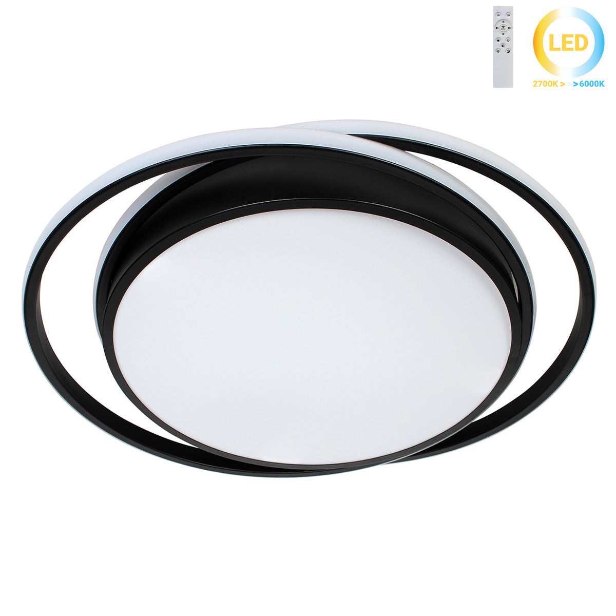 Φωτιστικό Οροφής LED 63W 52x49x6 εκ. Μαύρο με Controller