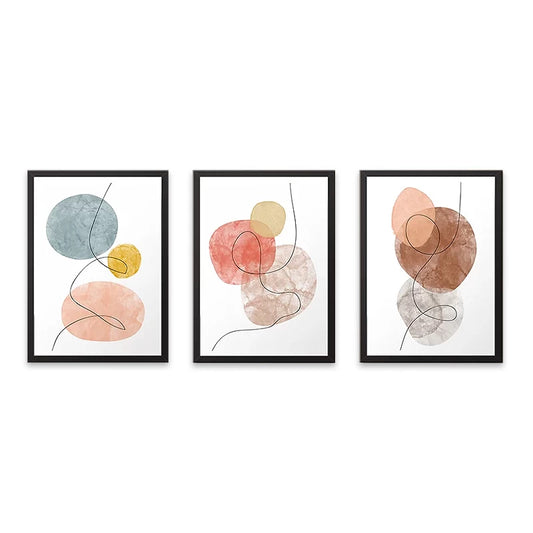 Πίνακας Circles 3 Τμχ. σε Πλαίσιο 35x45x2