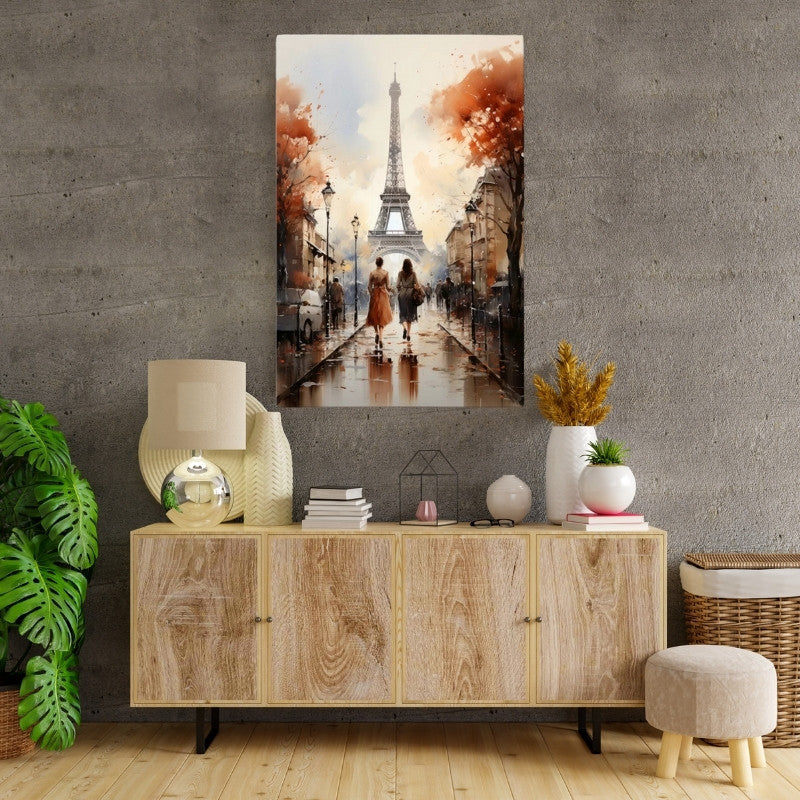 Πίνακας σε Καμβά Autumn in Paris Ψηφιακής Εκτύπωσης 70x100x3