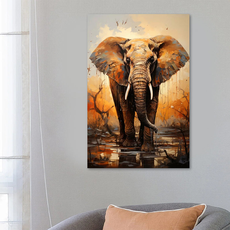 Πίνακας σε Καμβά "Elephant Story" Ψηφιακής Εκτύπωσης 60x90x3