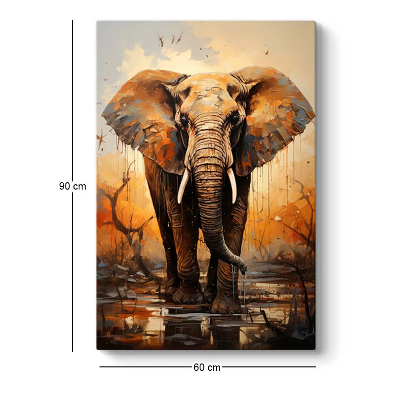Πίνακας σε Καμβά "Elephant Story" Ψηφιακής Εκτύπωσης 60x90x3