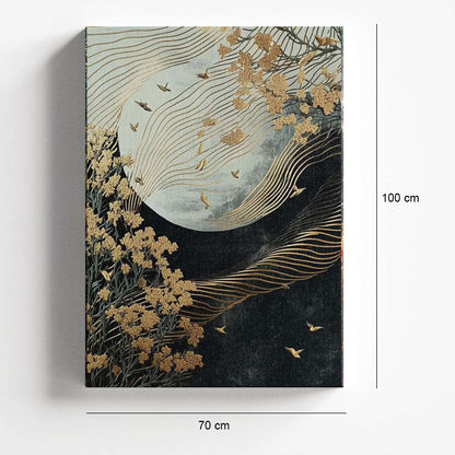 Πίνακας σε Καμβά "Golden Moon" Ψηφιακής Εκτύπωσης 70x100x3