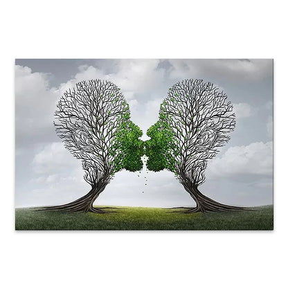Πίνακας σε Καμβά Trees Growing With Love Ψηφιακής Εκτύπωσης 75x50x3