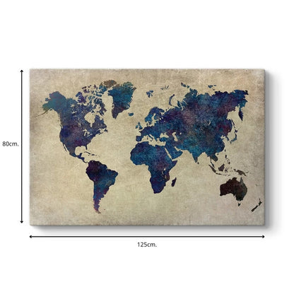 Πίνακας σε Καμβά World Map Ψηφιακής Εκτύπωσης 125x80x3