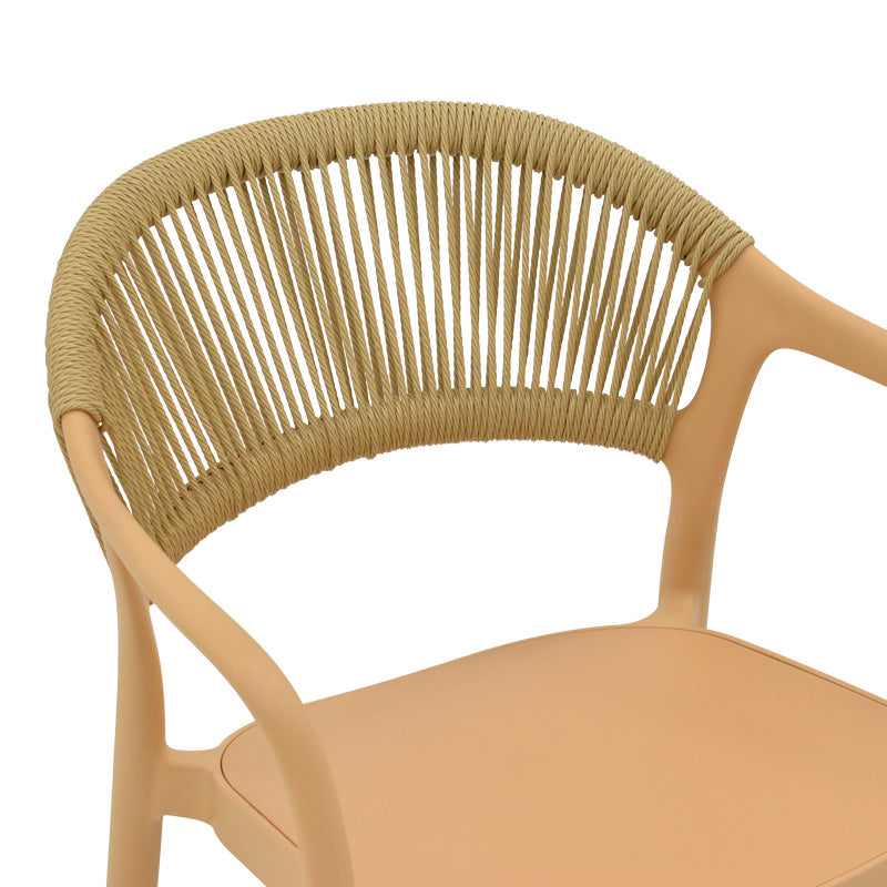 Πολυθρόνα Ankara Στοιβαζόμενη PP Cappuccino Απόχρωση με Μπεζ Rattan 57x48x80
