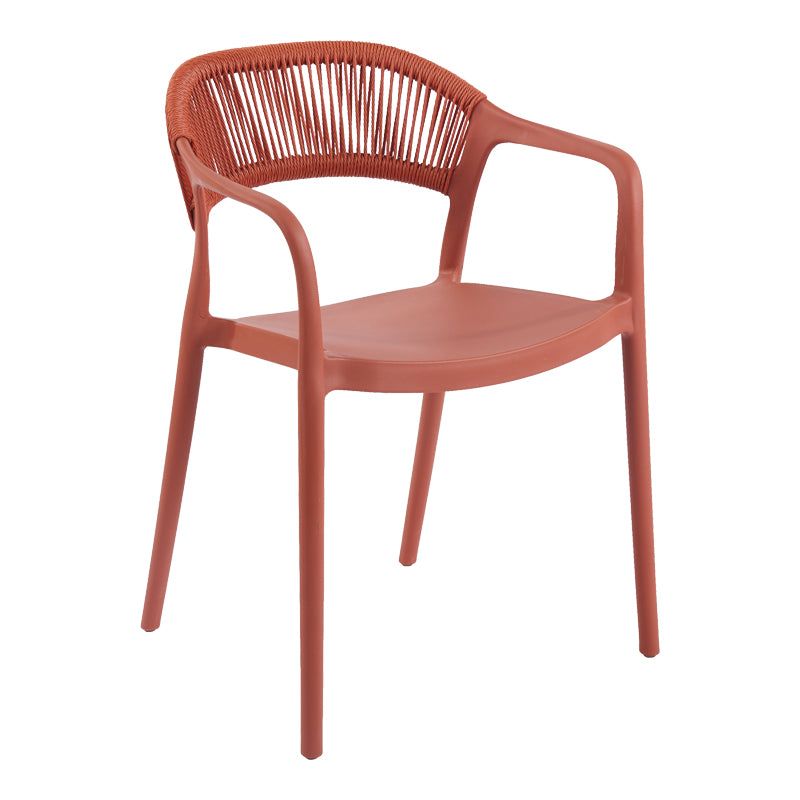Πολυθρόνα Ankara Στοιβαζόμενη PP-PE Rattan σε Terracotta Απόχρωση 54x55.5x77