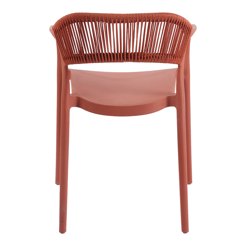 Πολυθρόνα Ankara Στοιβαζόμενη PP-PE Rattan σε Terracotta Απόχρωση 54x55.5x77