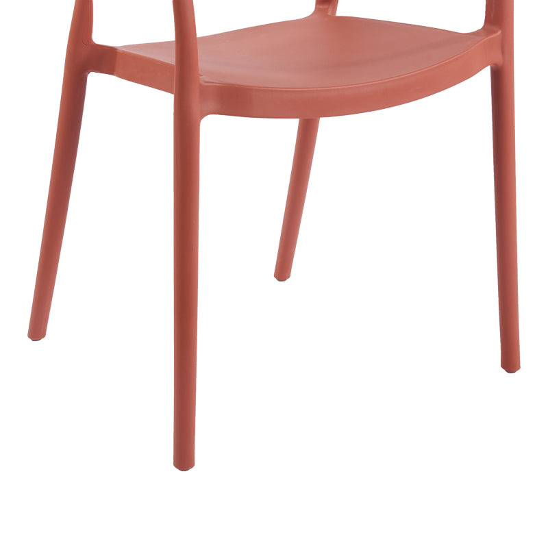 Πολυθρόνα Ankara Στοιβαζόμενη PP-PE Rattan σε Terracotta Απόχρωση 54x55.5x77
