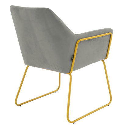 Πολυθρόνα Mira Βελούδο Γκρι-Χρυσό 65x69x86