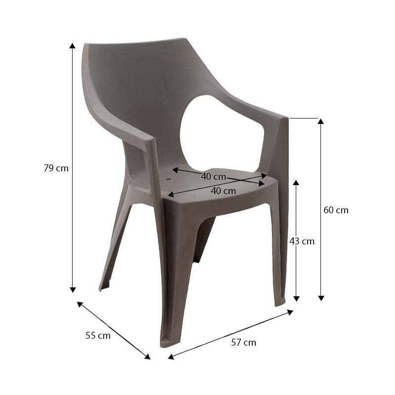 Πολυθρόνα Πολυπροπυλενίου Dante Χρώμα Cappuccino 57x55x79