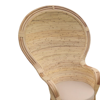 Πολυθρόνα Rea με Μπεζ Μαξιλάρι-Φυσικό Rattan 85x85x141