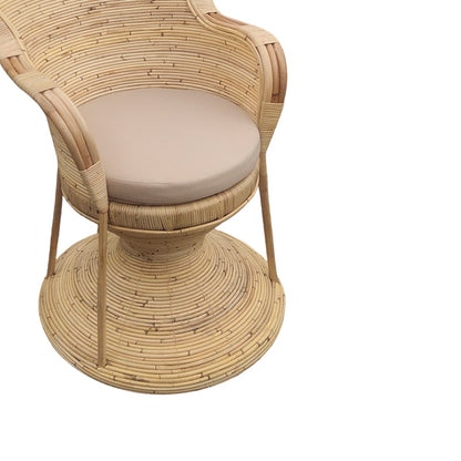 Πολυθρόνα Rea με Μπεζ Μαξιλάρι-Φυσικό Rattan 85x85x141