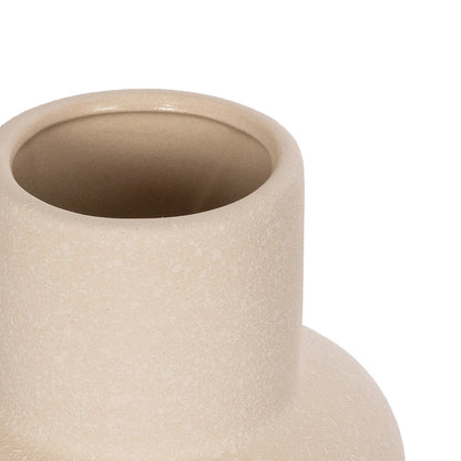 QUARTZ 21254 Διακοσμητικό Κεραμικό Βάζo Μπεζ Π15 x Μ15 x Υ20