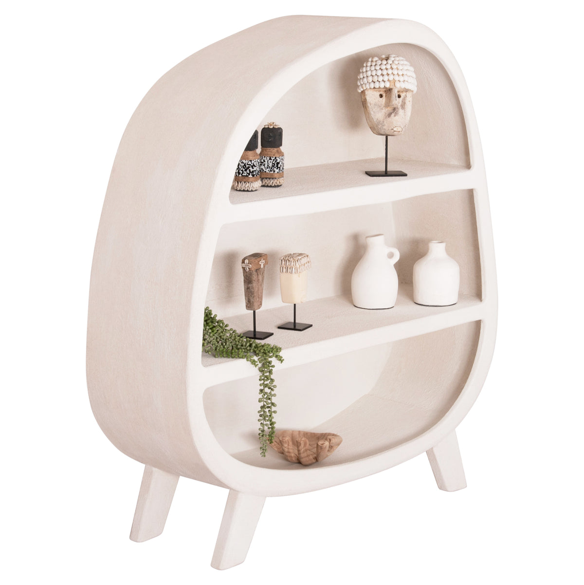 ΡΑΦΙΕΡΑ SANTORINI MDF ΣΕ ΥΠΟΛΕΥΚΟ ΧΡΩΜΑ 120x38x133