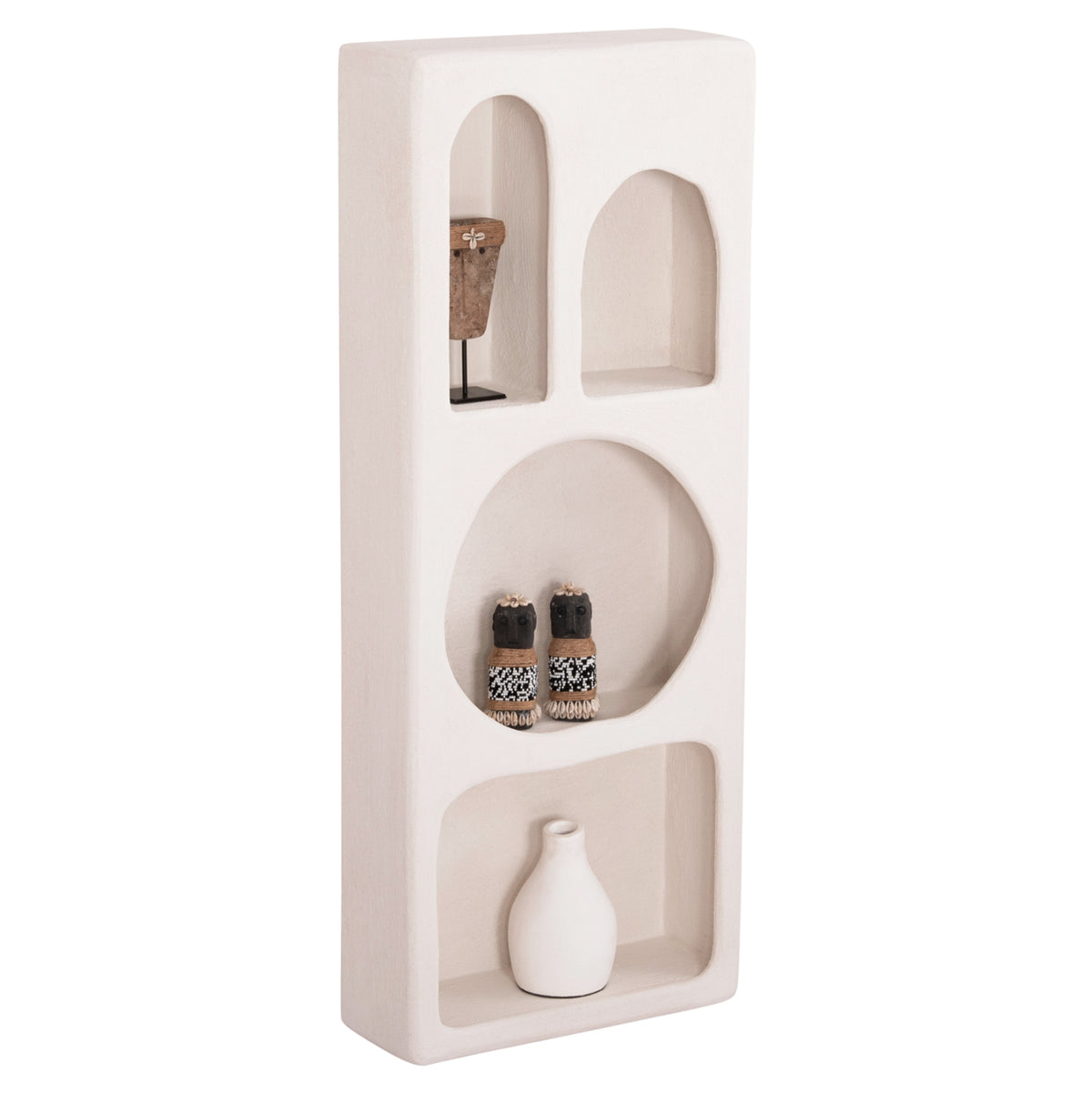 ΡΑΦΙΕΡΑ ΤΟΙΧΟΥ SANTORINI MDF ΣΕ ΥΠΟΛΕΥΚΟ ΧΡΩΜΑ 47,5x18x120