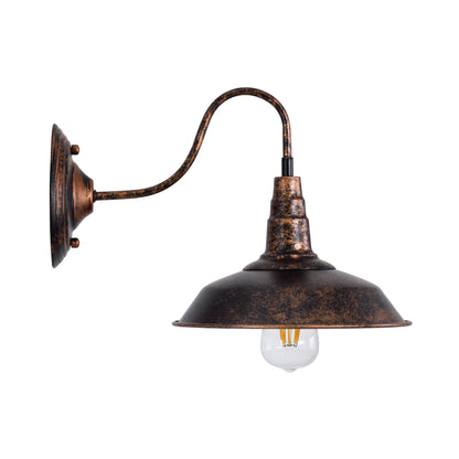 RAY 01067 Vintage Φωτιστικό Τοίχου - Απλίκα με Ντουί 1 x E27 AC 220-240V IP20 - Χάλκινο Εφέ Σκουριάς - Μ26 x Π37 x Υ32