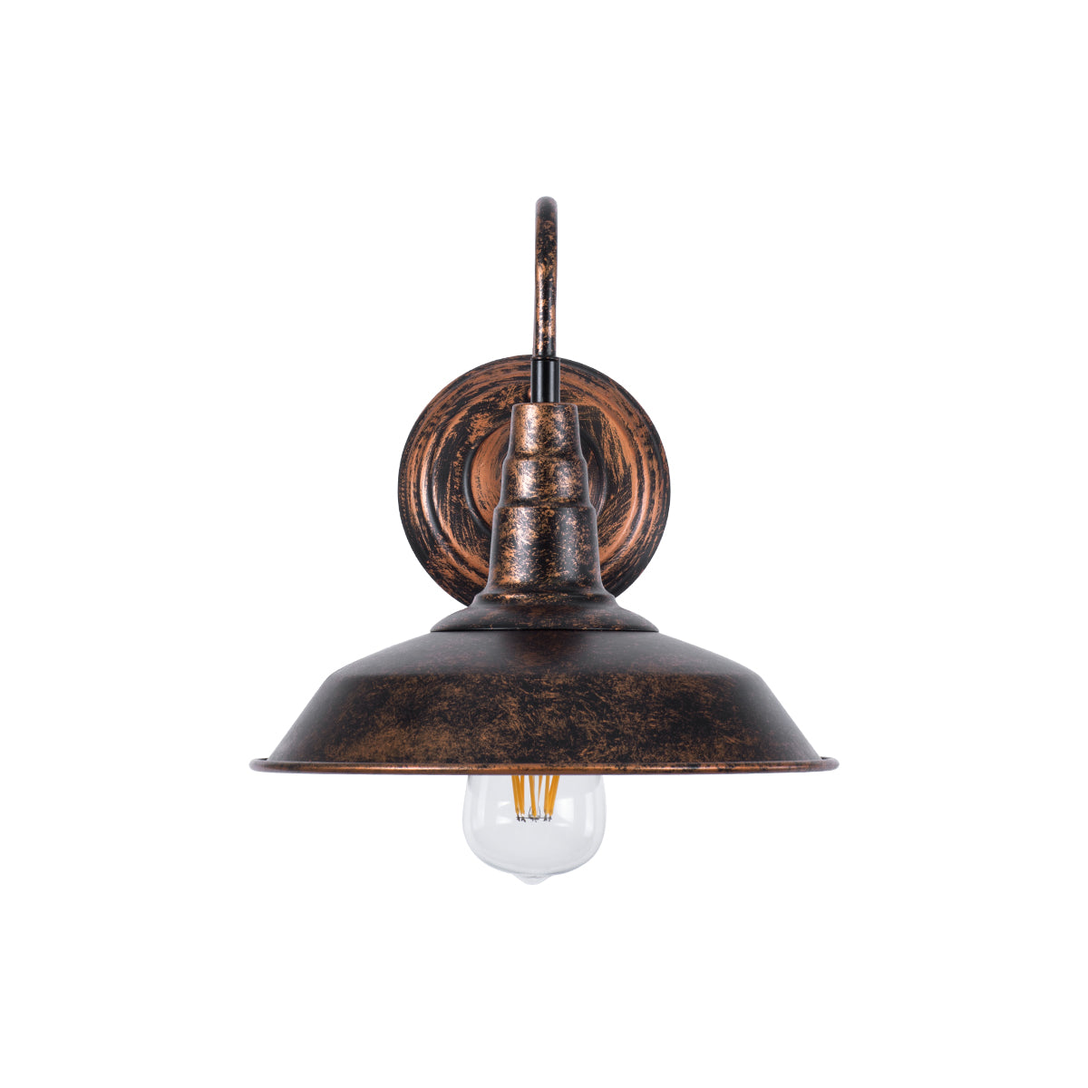 RAY 01067 Vintage Φωτιστικό Τοίχου - Απλίκα με Ντουί 1 x E27 AC 220-240V IP20 - Χάλκινο Εφέ Σκουριάς - Μ26 x Π37 x Υ32