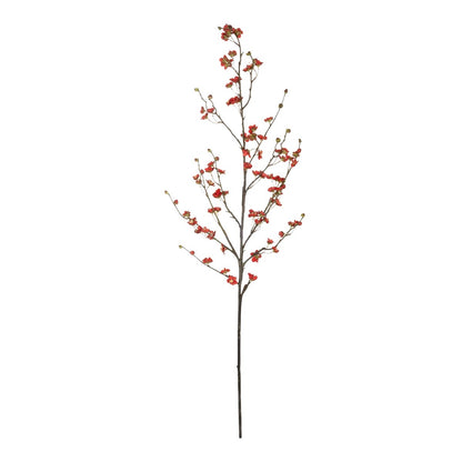 RED CHERRY BLOSSOM BRANCH 21455 Τεχνητό Διακοσμητικό Κλαδί Κόκκινης Κερασίας Y110cm
