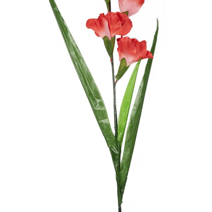RED GLADIOLUS FLOWER BRANCH 21396 Τεχνητό Διακοσμητικό Κλαδί Γλαδιόλα Y116cm