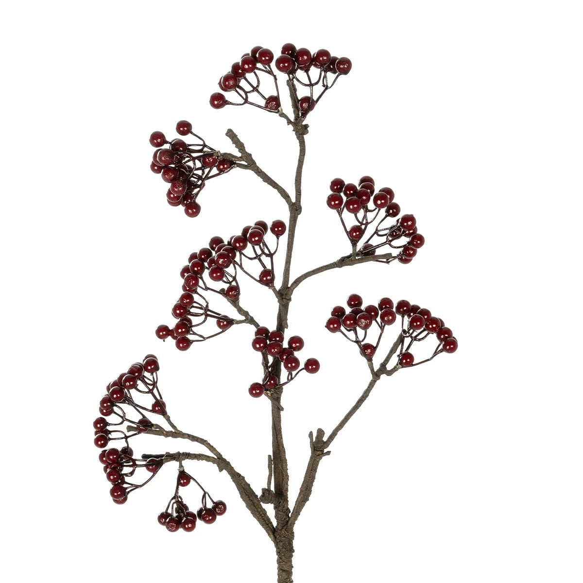 RED HOLLY BERRIES FRUIT BRANCH 21427 Τεχνητό Διακοσμητικό Κλαδί Κόκκινο Γκί Y86cm