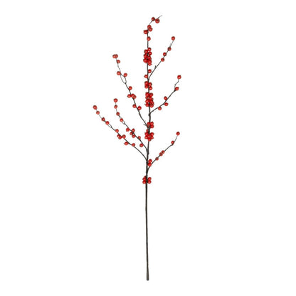 RED HOLLY BERRIES FRUIT BRANCH 21429 Τεχνητό Διακοσμητικό Κλαδί Κόκκινο Γκί Y108cm